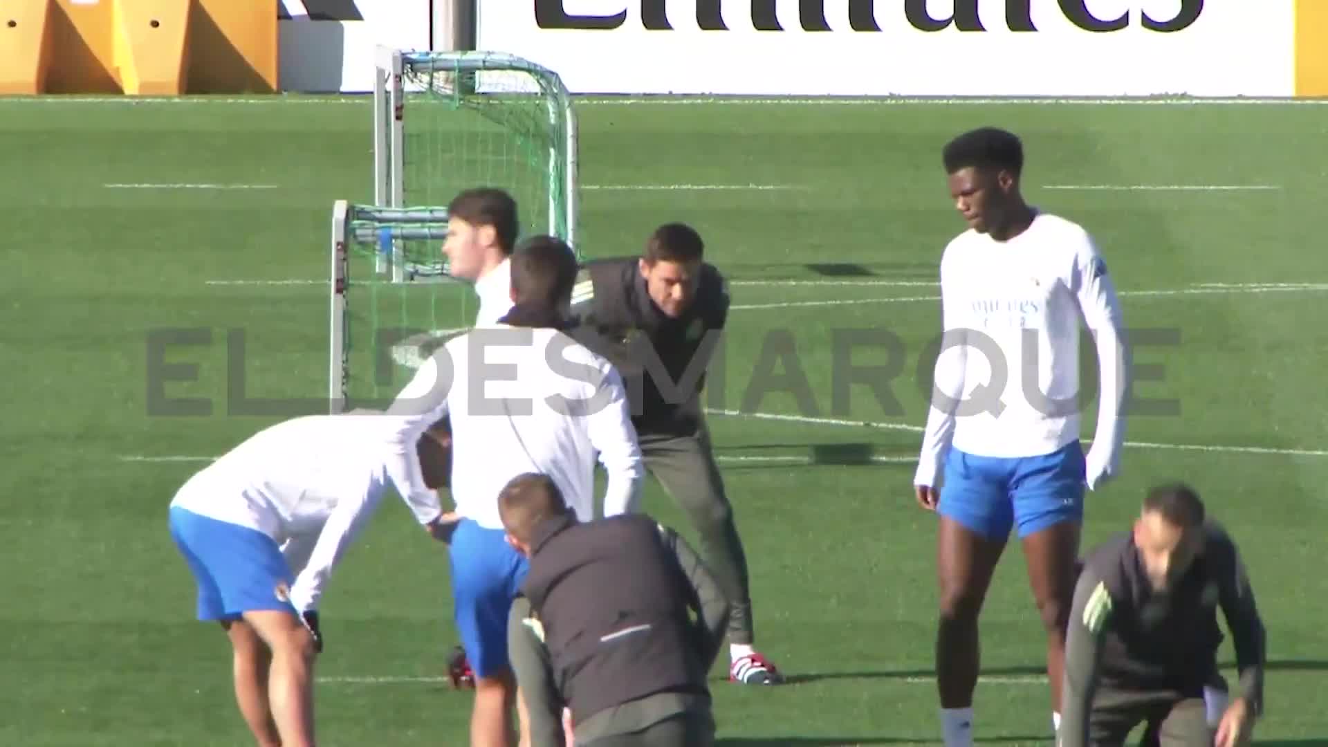 Vinicius nutmegs Alonso during Real Madrid training