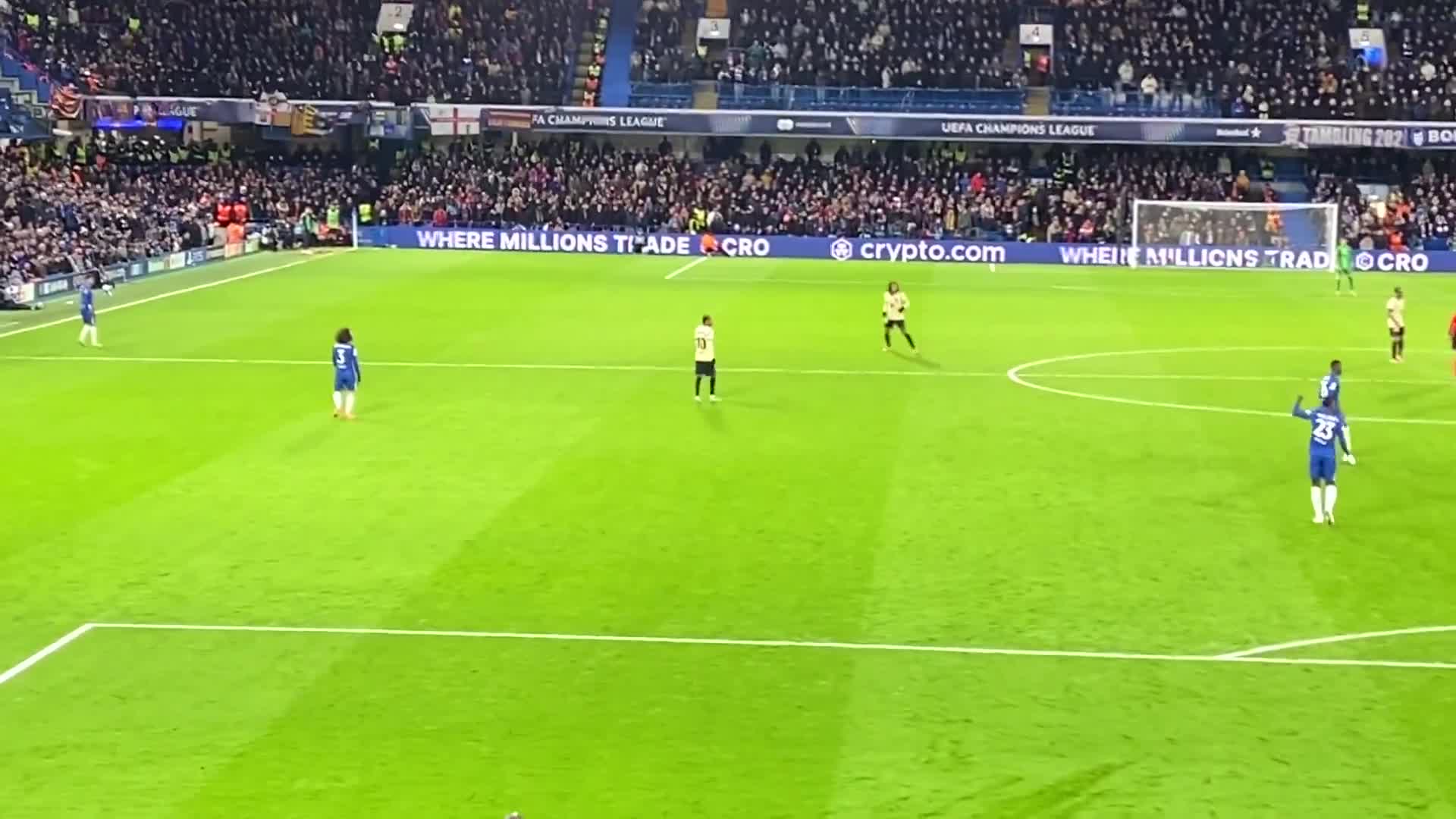 Chelsea fans chant at Lamine Yamal during the match
