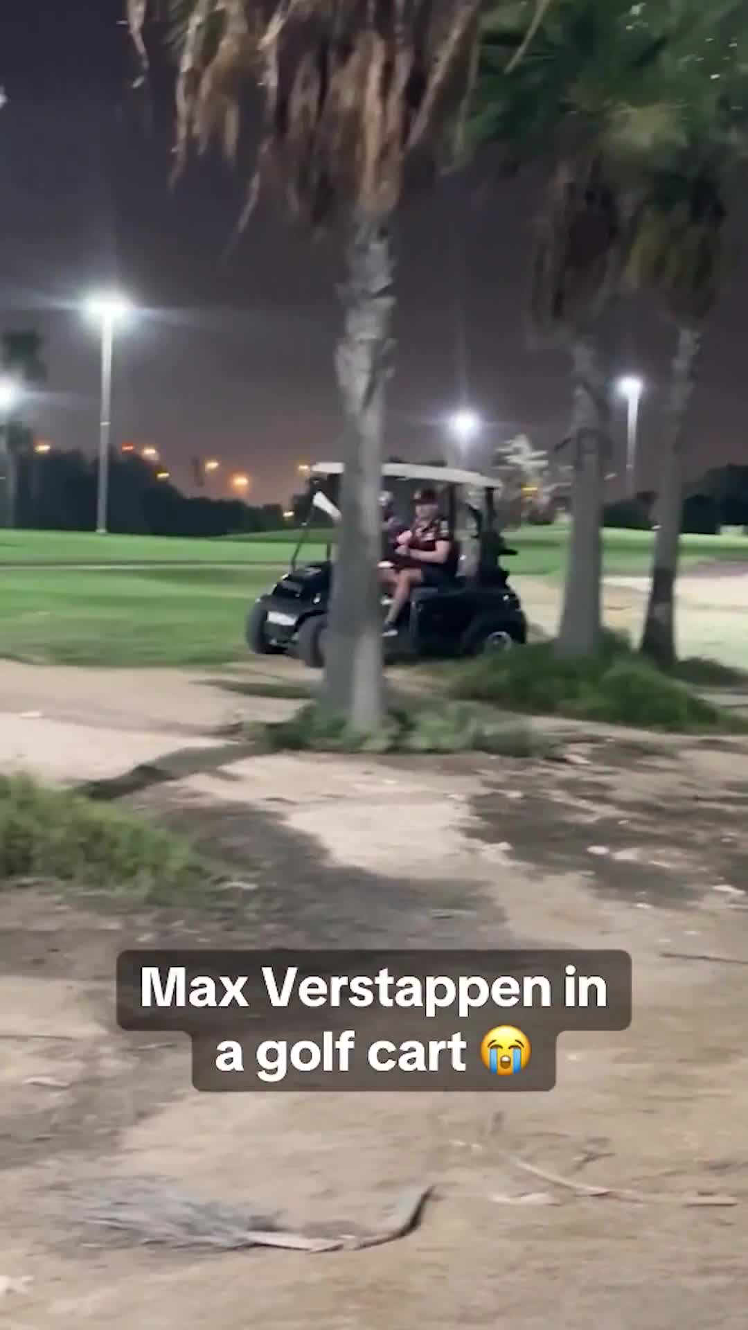 Max in a golf cart