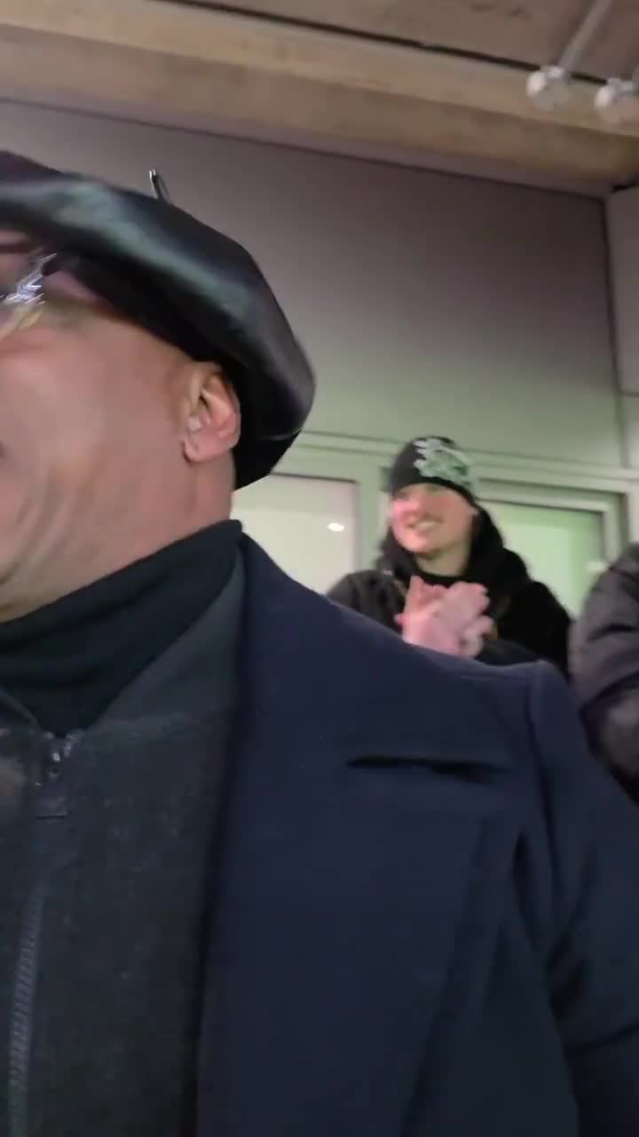 Ian Wright celebrating Gabriel Martinelli’s goal.