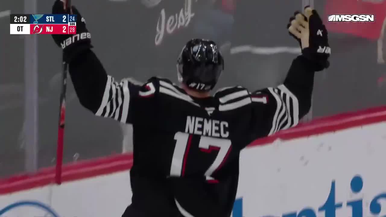 NEMEC WINS IT IN OT AGAIN FOR THE DEVILS