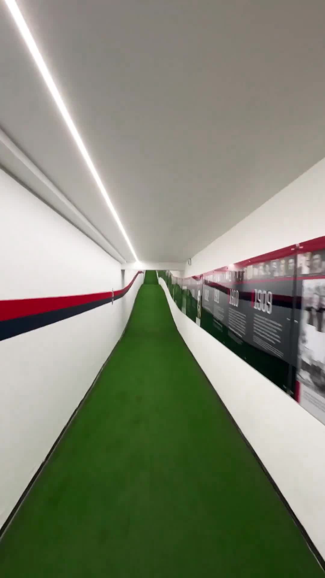 The Bologna stadium has one long tunnel to get to the pitch
