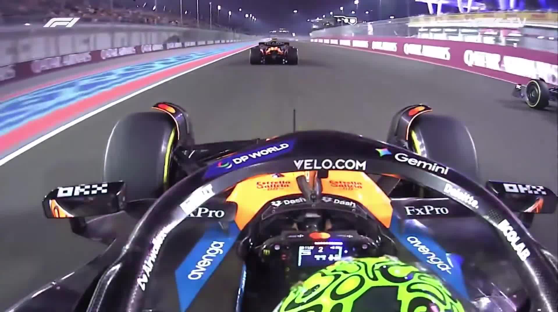 Russell and Norris almost made contact at the start of the sprint race
