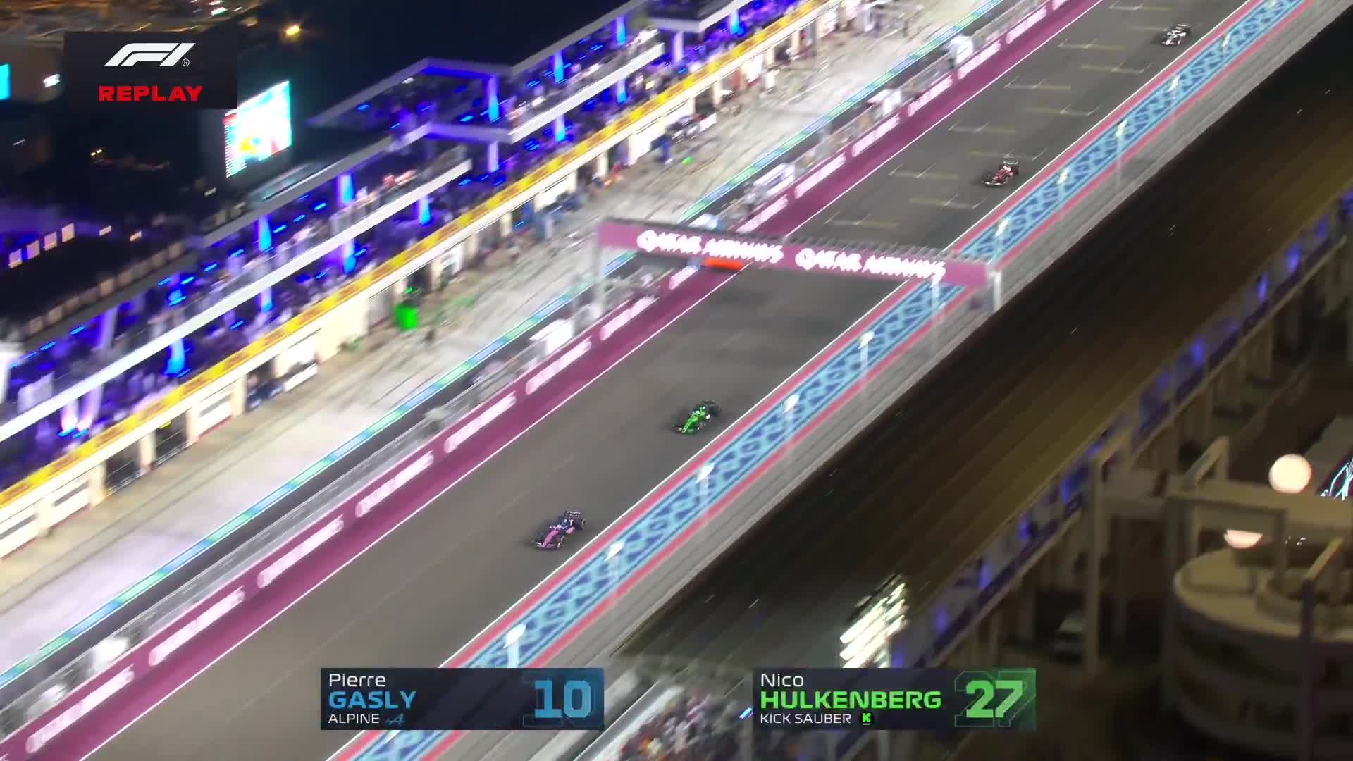 Hulkenberg goes into the barriers after contact with Gasly which brings out the Safety Car