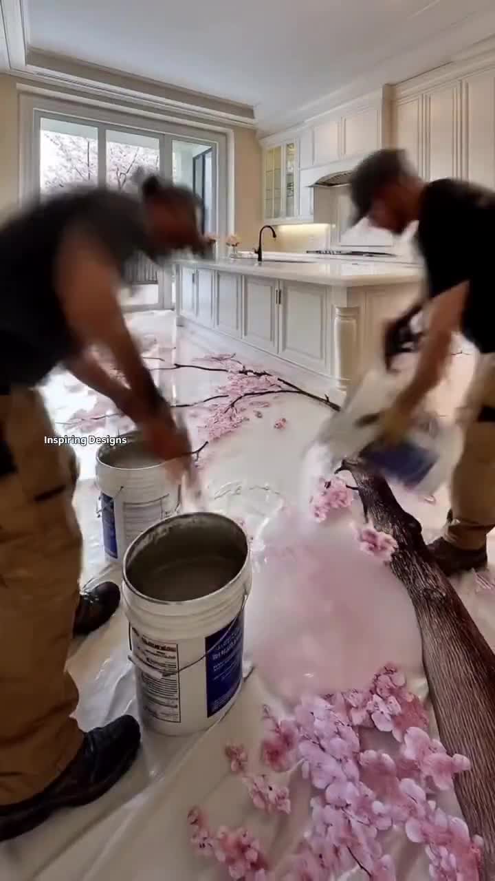 Cherry blossom epoxy flooring