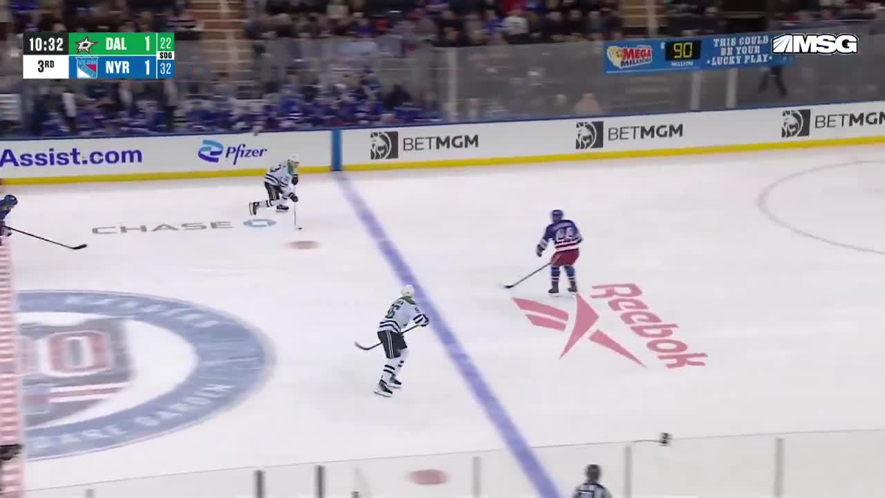 Miller misplays the puck and it springs a Johnston to Rantanen 2 on 1 goal