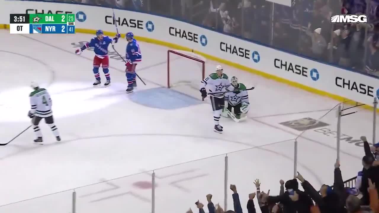 RANGERS WIN IT IN OT AFTER A LATE TYING GOAL