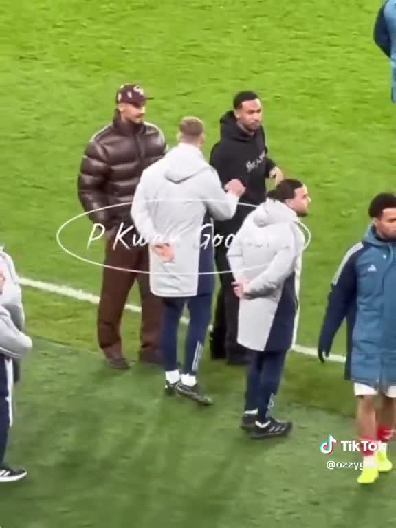 Saliba and Gabriel after the match