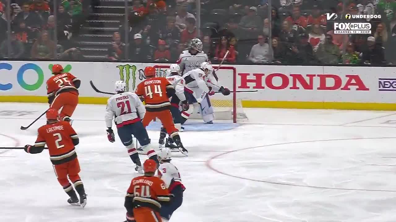 Dylan Strome with the strategy of skating directly into his own net