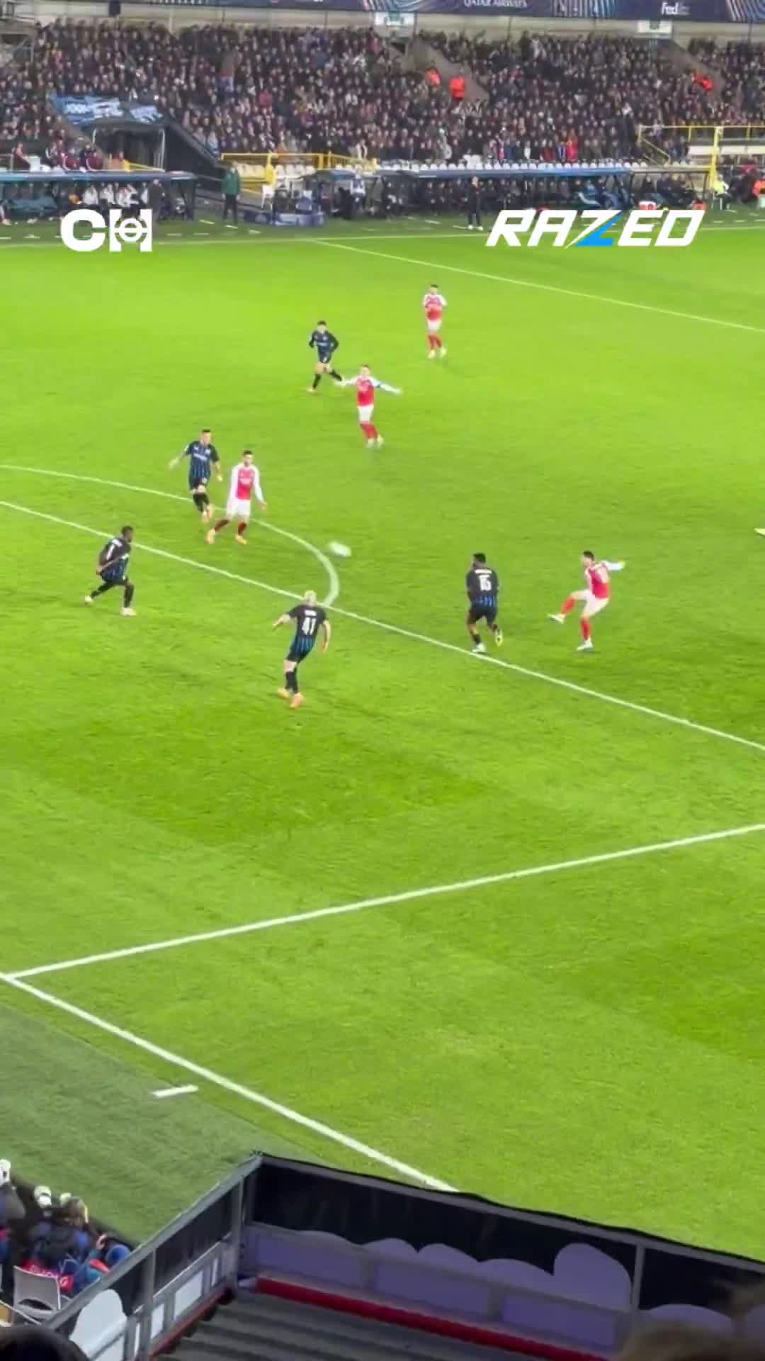 Gabriel Martinelli’s banger recorded by the travelling Arsenal fans.