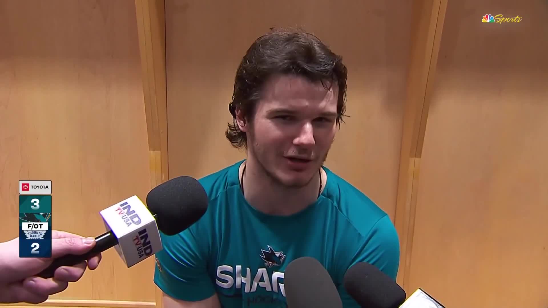 Sam Dickinson described the emotions of playing in his hometown of Toronto for the first time in the NHL