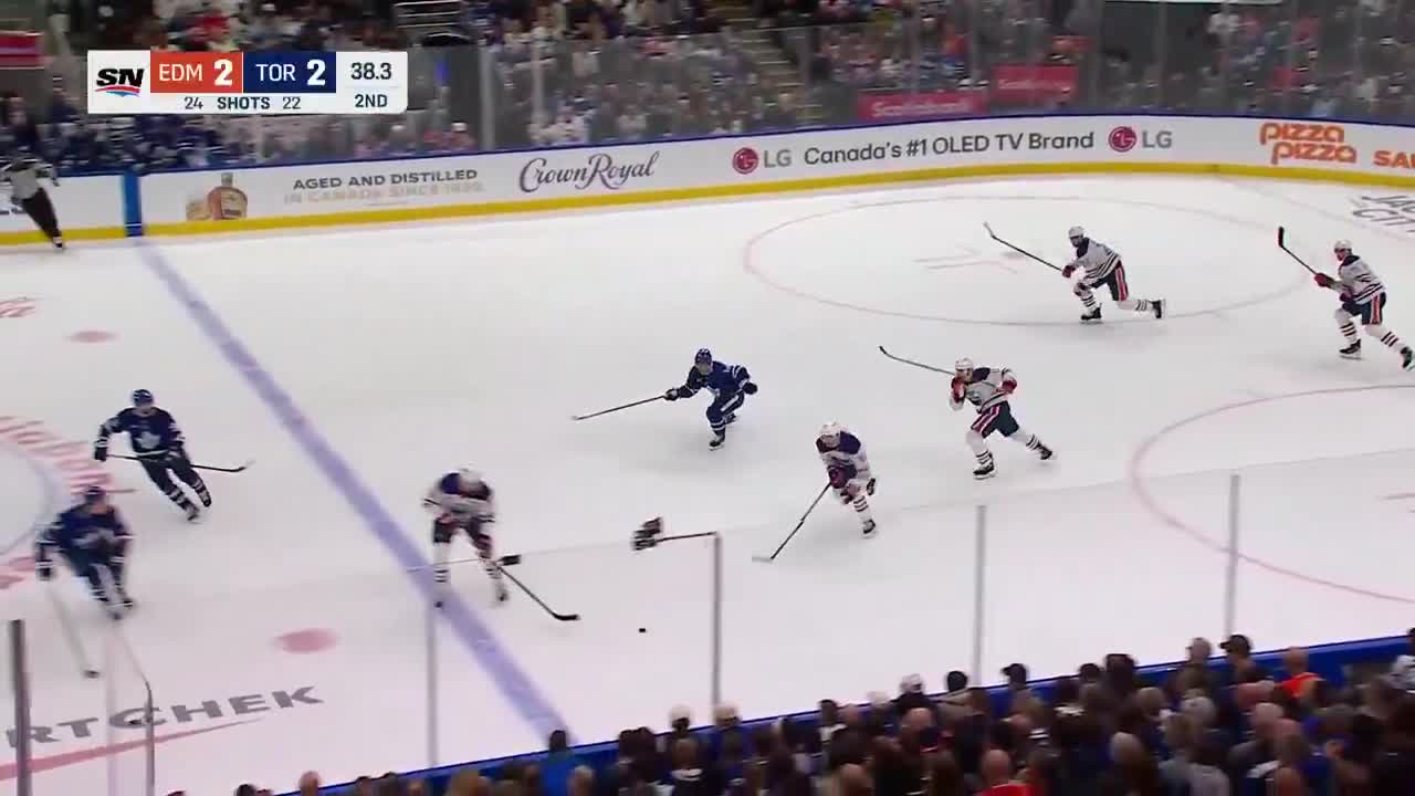 Edmonton breaks out QUICK with some great passing and Nurse finishes it