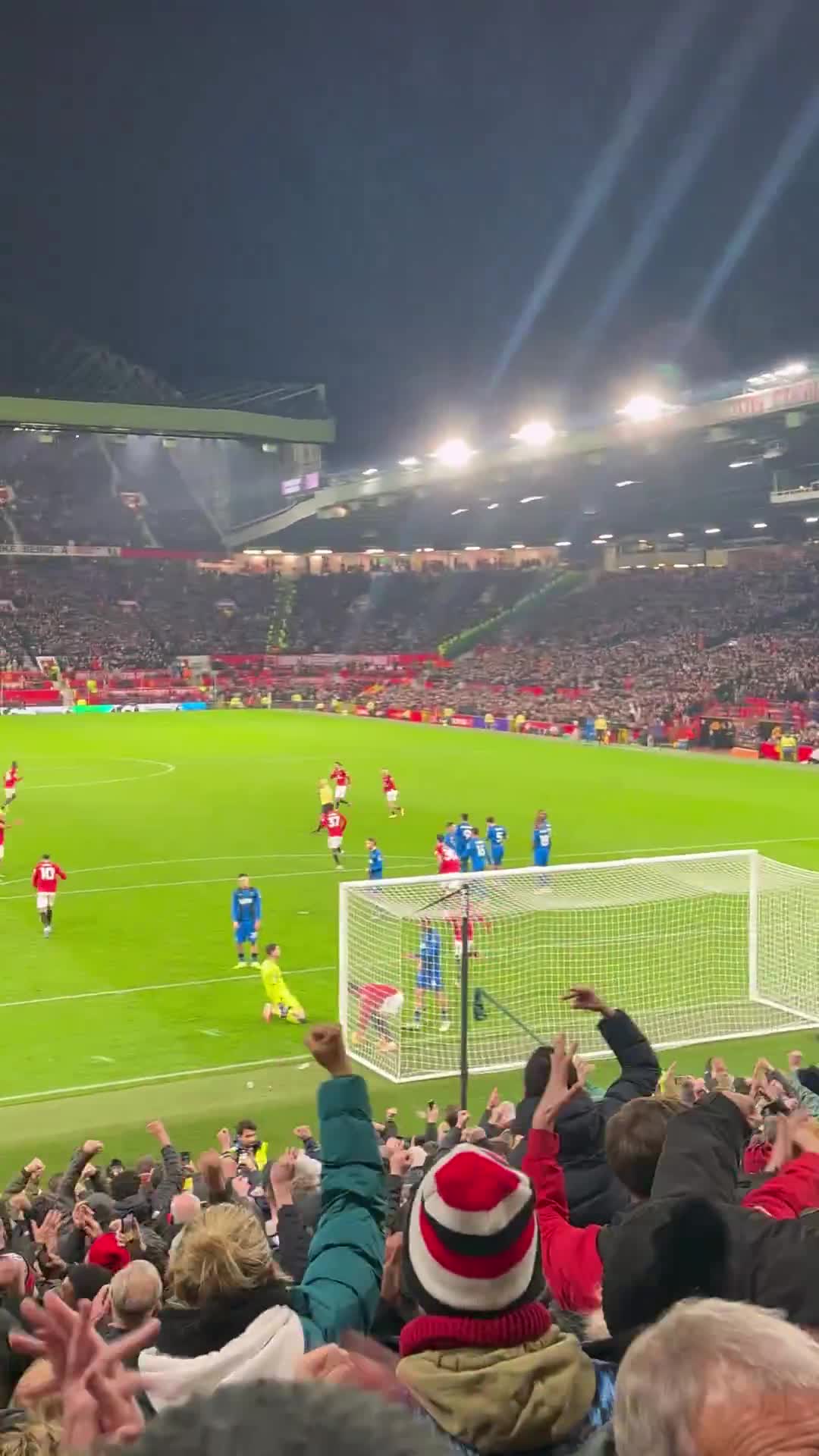 Fan-angle view of Bruno Fernandes’ goal against Bournemouth.