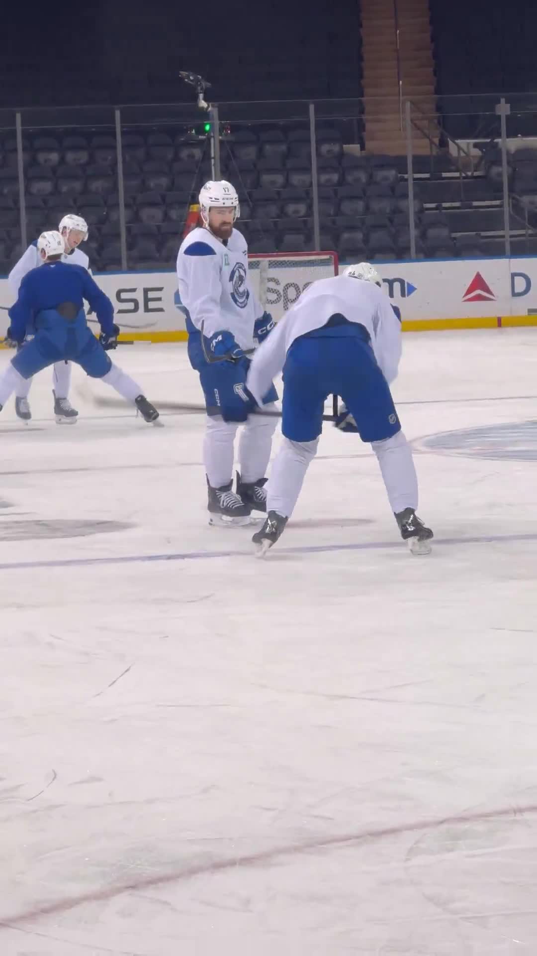 Looks like Filip Hronek is giving Zeev Buium a little lesson on how to one-time a puck.