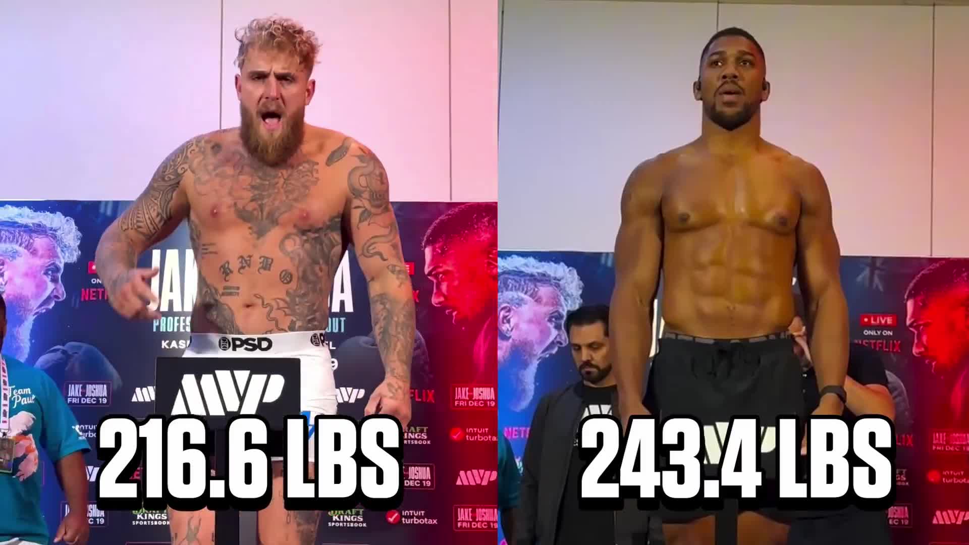 Anthony Joshua and Jake Paul have both weighed in for their fight
