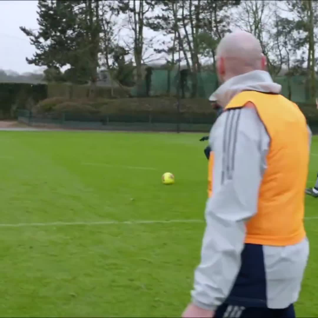 Arsenal shooting drills in training…