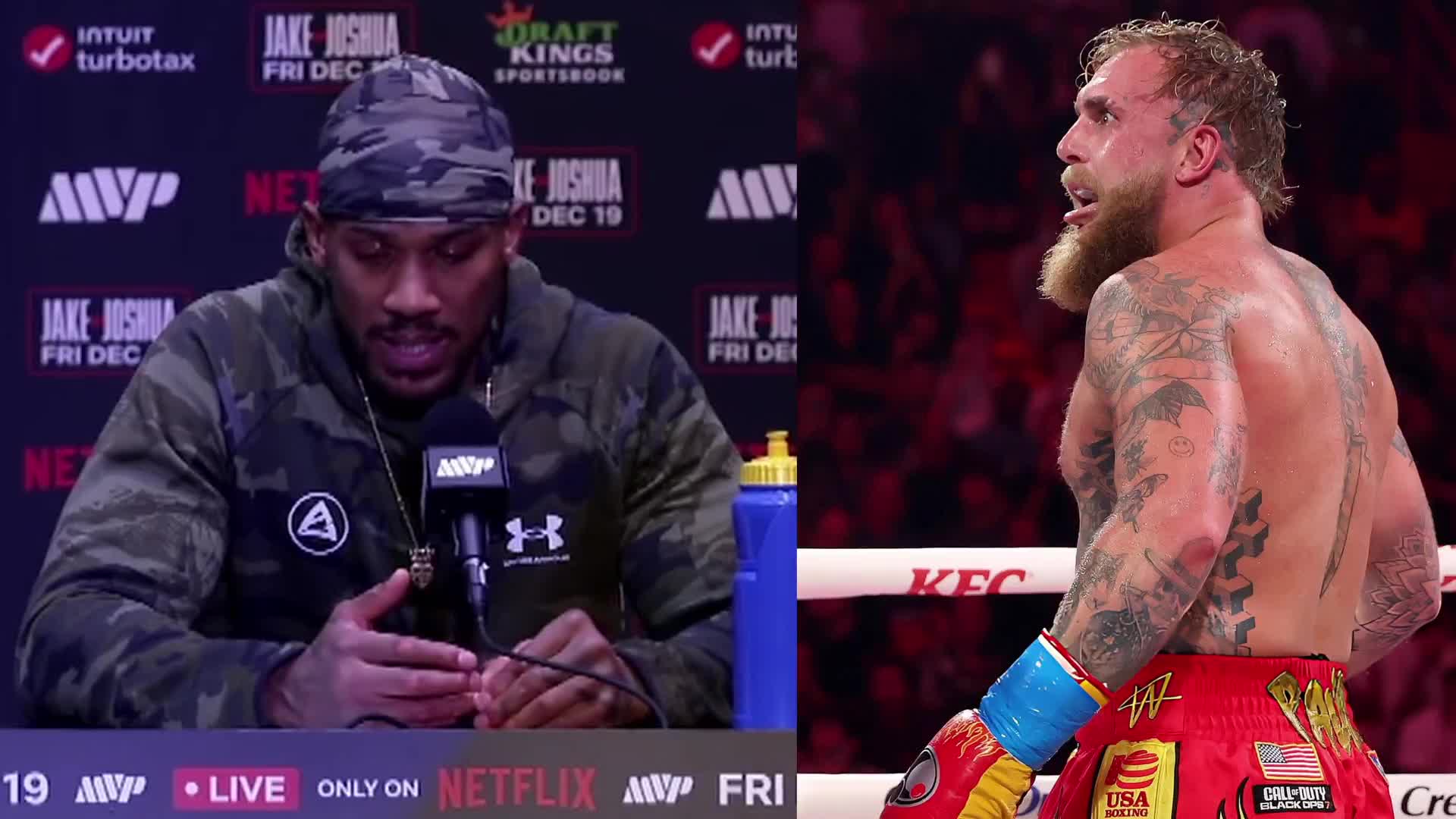 Post-fight interview after the Anthony Joshua vs Jake Paul fight