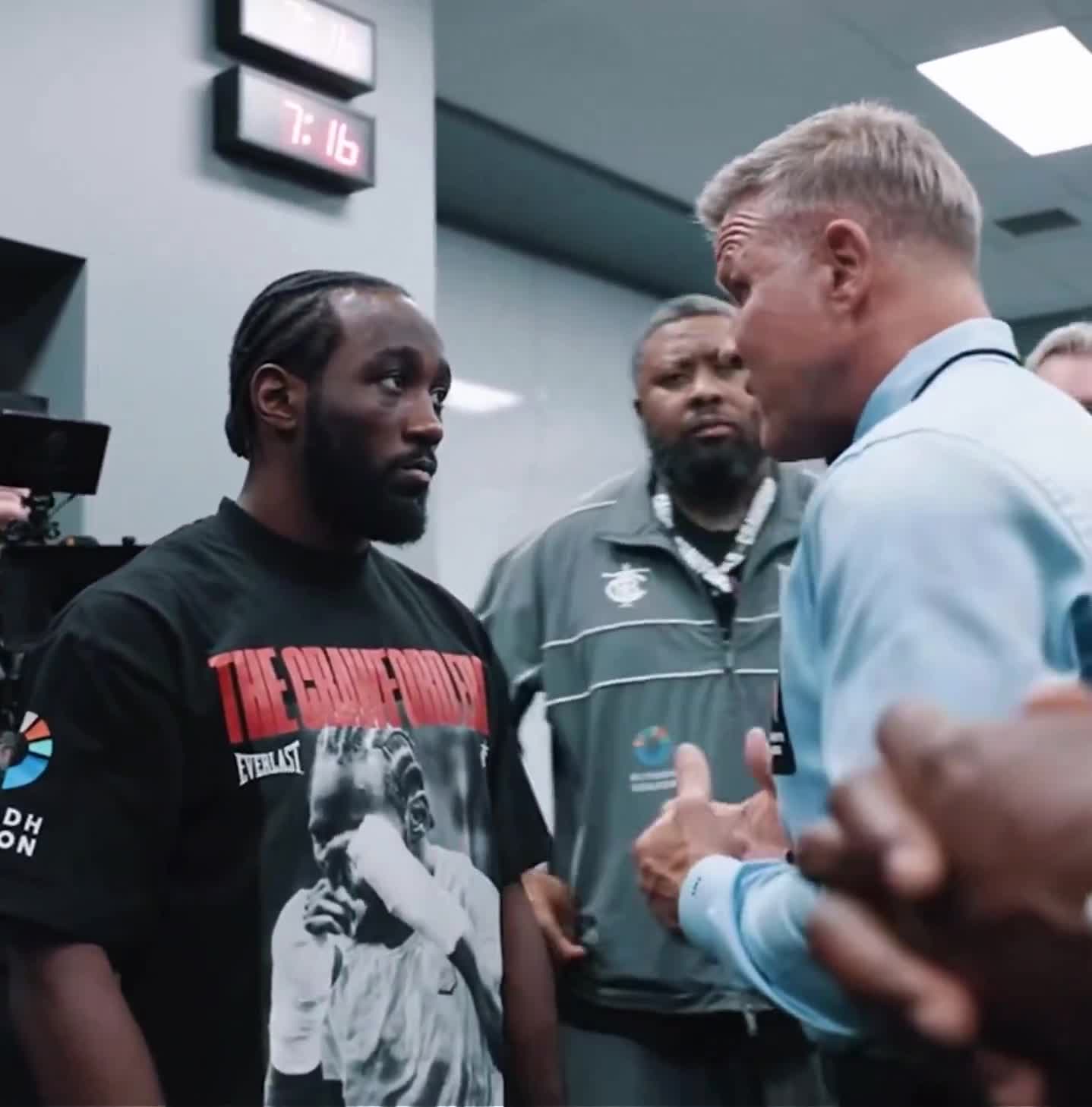 New behind-the-scenes footage of Terence Crawford talking with the referee before his fight with Canelo Álvarez