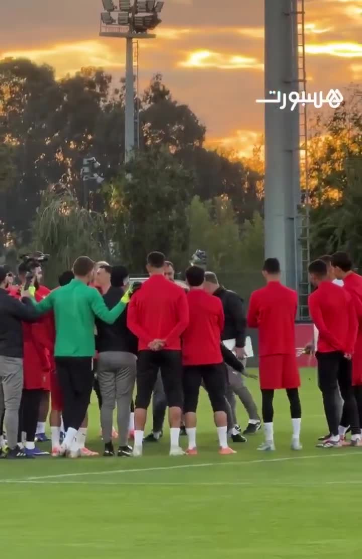 Walid Regragui during Morocco's training sessions