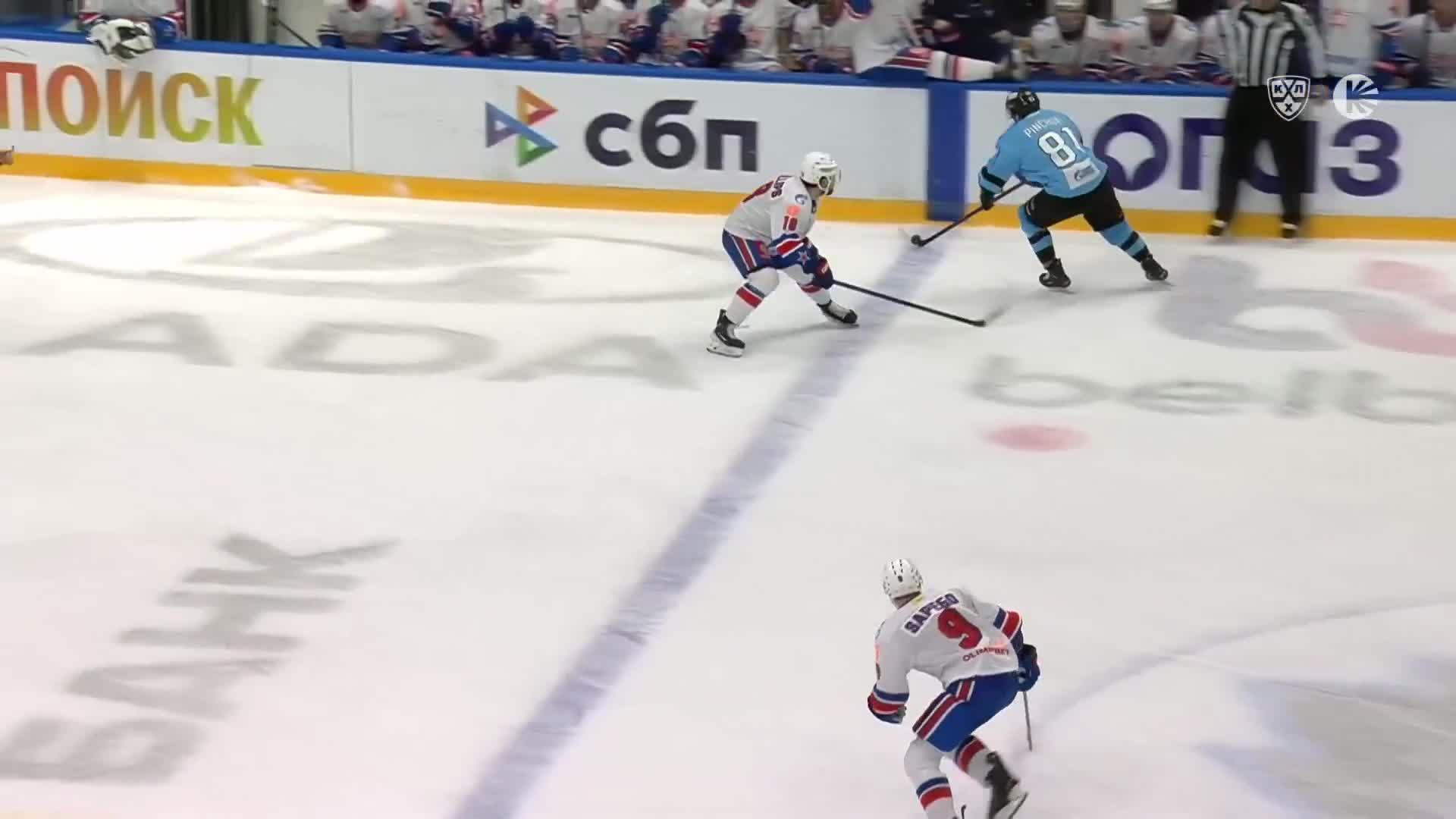 A hit so wild it takes out the backup goalie on the bench