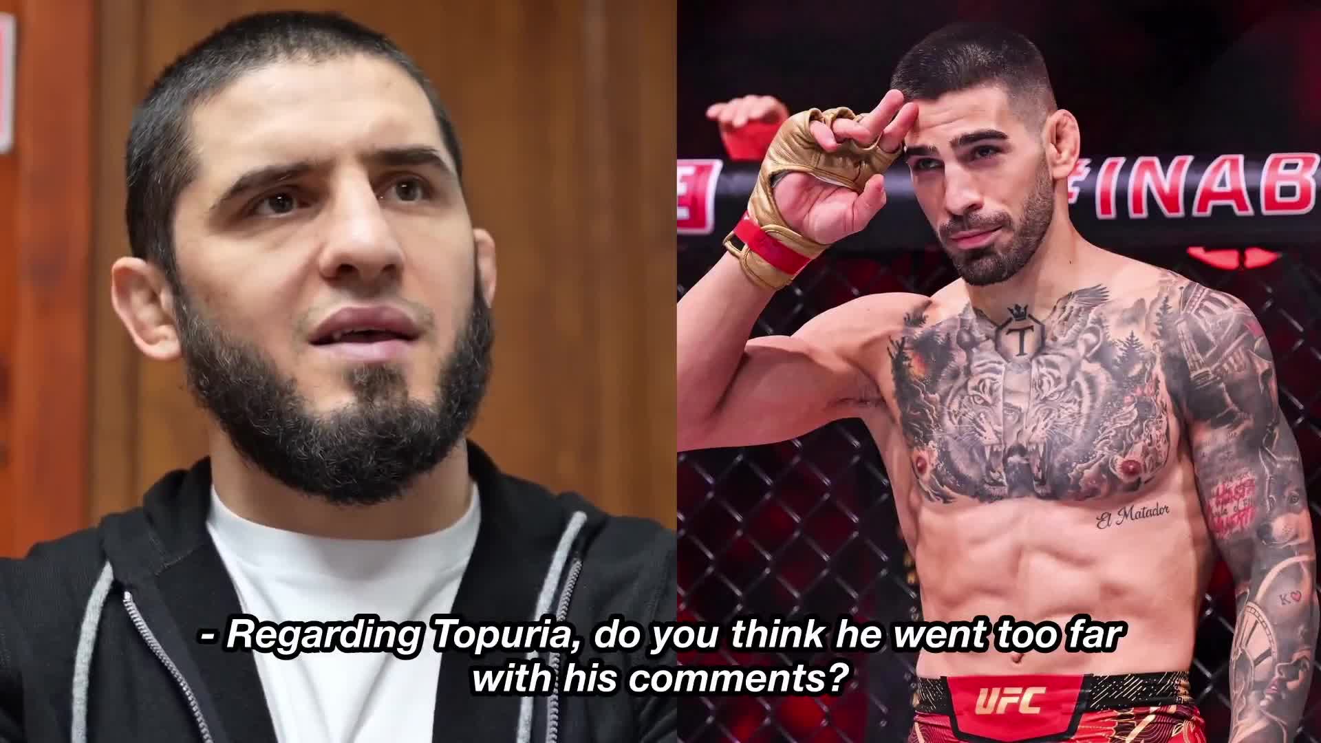 Islam Makhachev isn't a fan of Ilia Topuria's trash talk