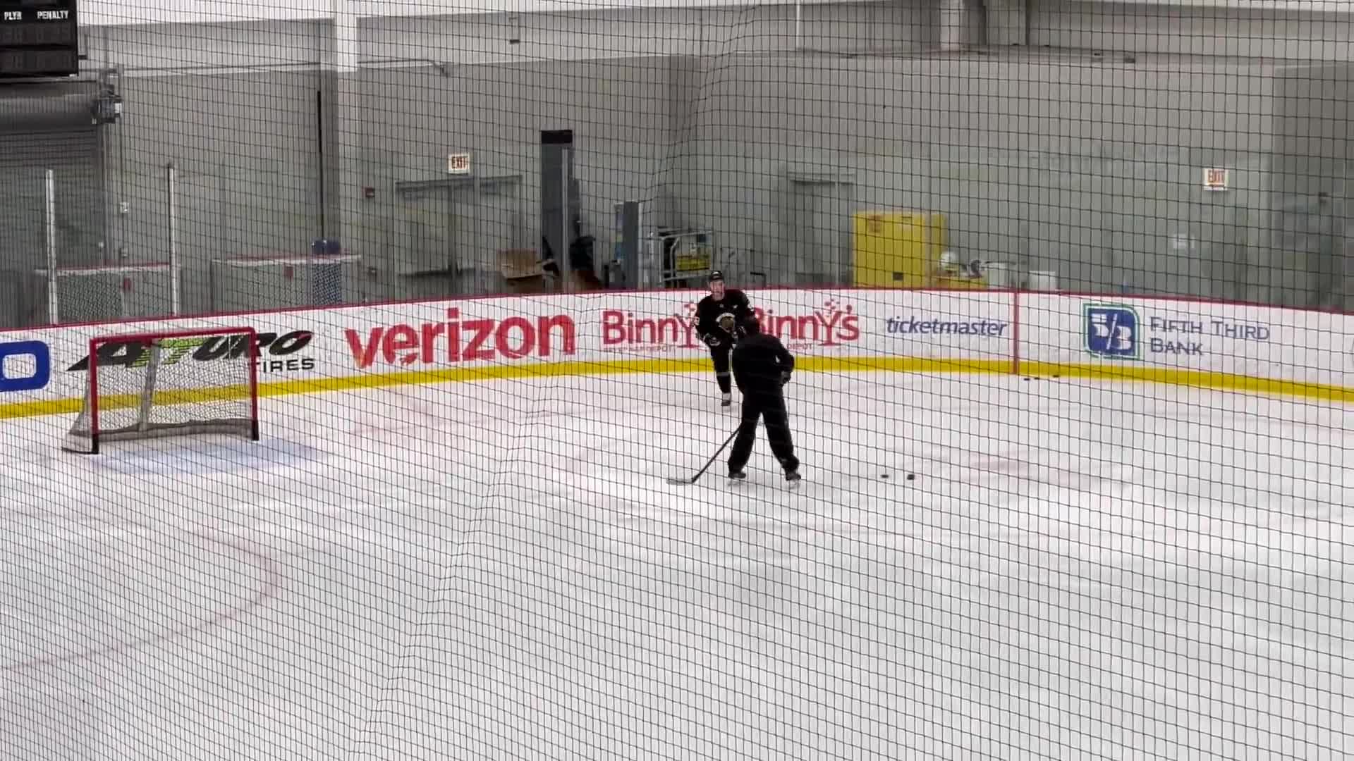 Connor Bedard is on the ice before practice