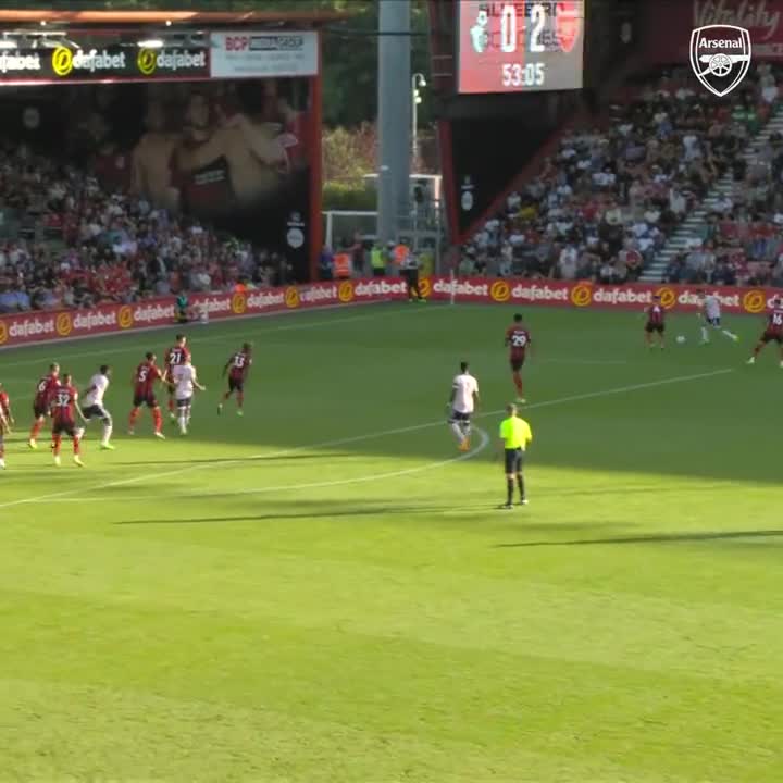 William Saliba’s first goal for Arsenal came against Bournemouth at the Vitality Stadium