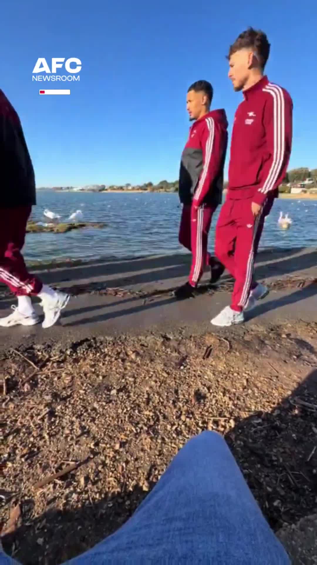 The Arsenal squad had a morning walk ahead of the game against Bournemouth.