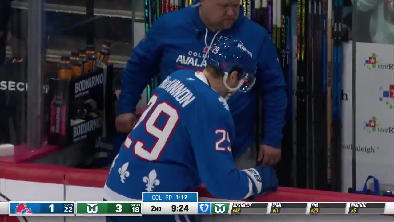 MacKinnon THUNDEROUSLY slamming his stick