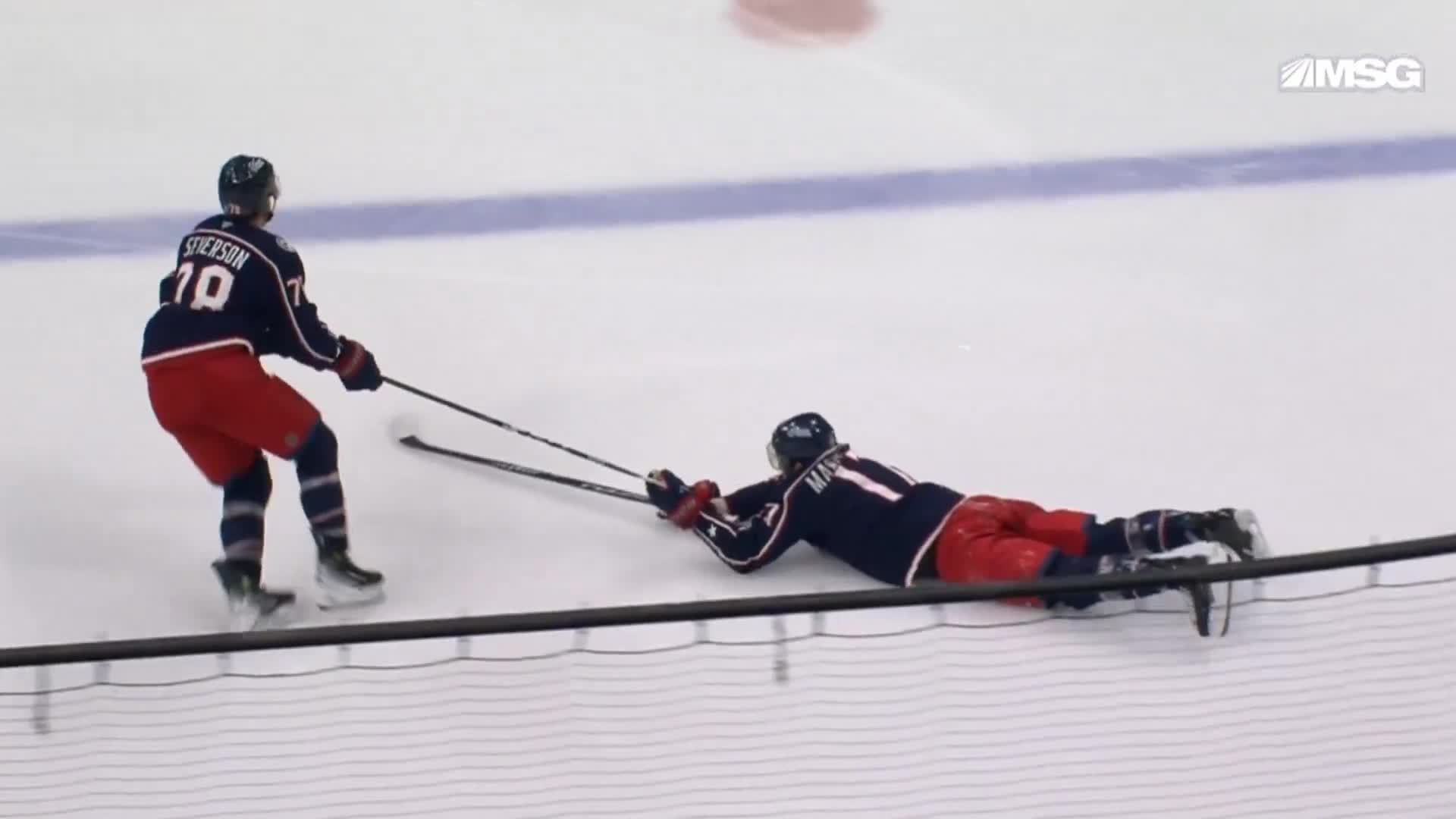 Marchment lost a skate blade and hilarit...