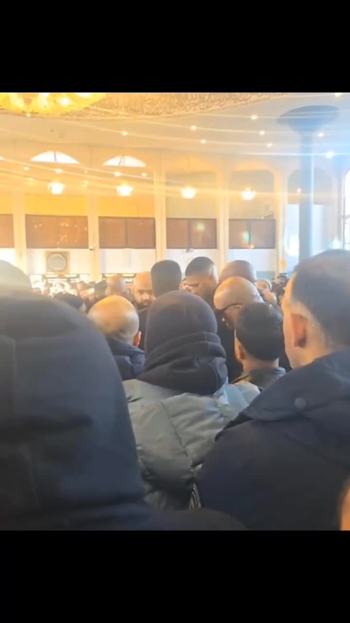 Anthony Joshua was seen paying respects at the funeral of Latz and Sina in London Central Mosque