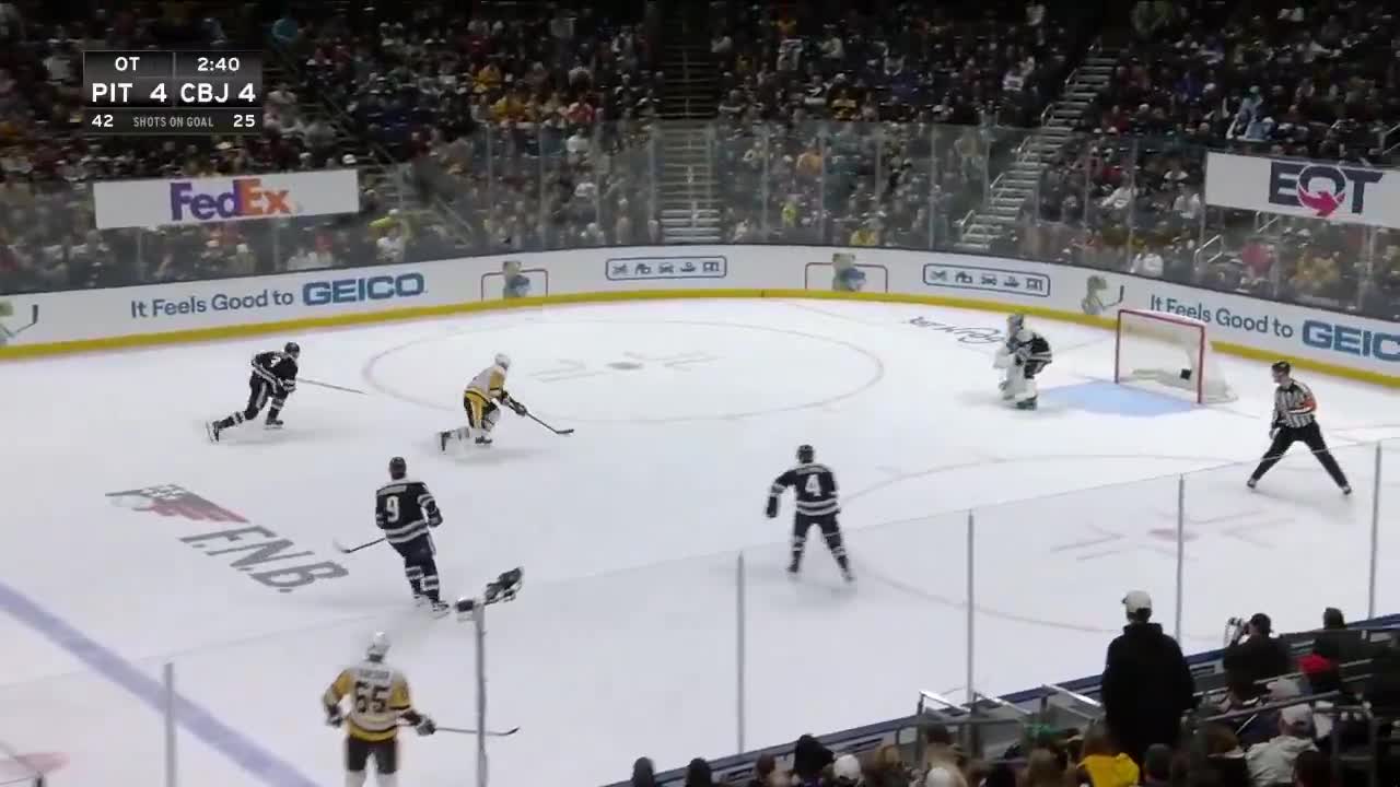 GREAT CHANGE BY CROSBY AND HE WINS IT IN OT