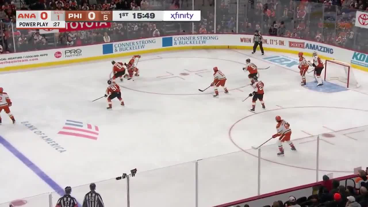 Cutter Gauthier while getting booed scores vs the team that drafted him