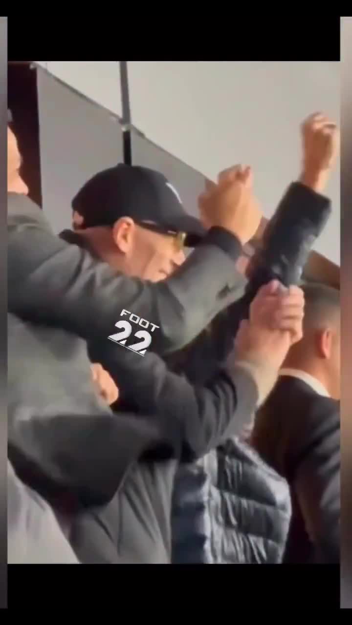 Zinedine Zidane and his wife react to Algeria’s goal during AFCON match