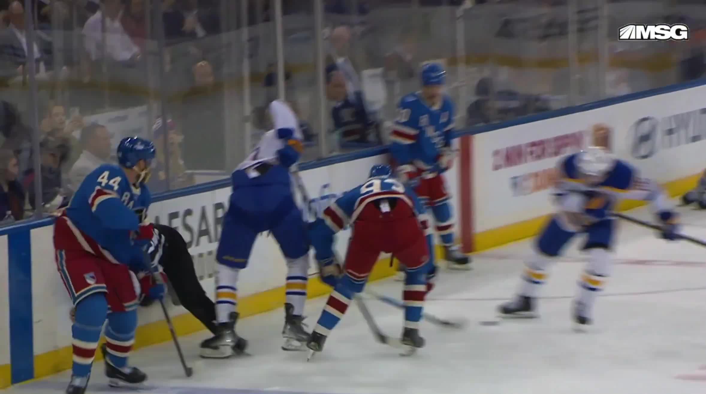 Jordan Greenway finished his check on... the linesman