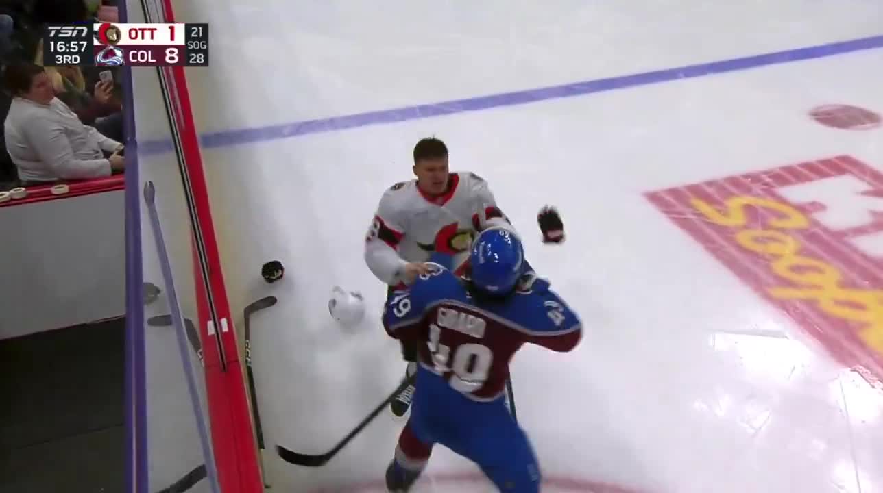 TIM STUTZLE AND SAM GIRARD DROP THE GLOVES