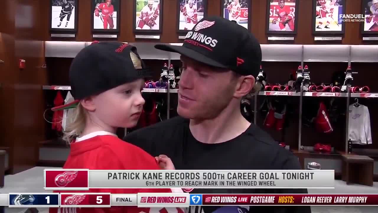 Trick wants his dad to score 600 goals AND not retire until he's 75..