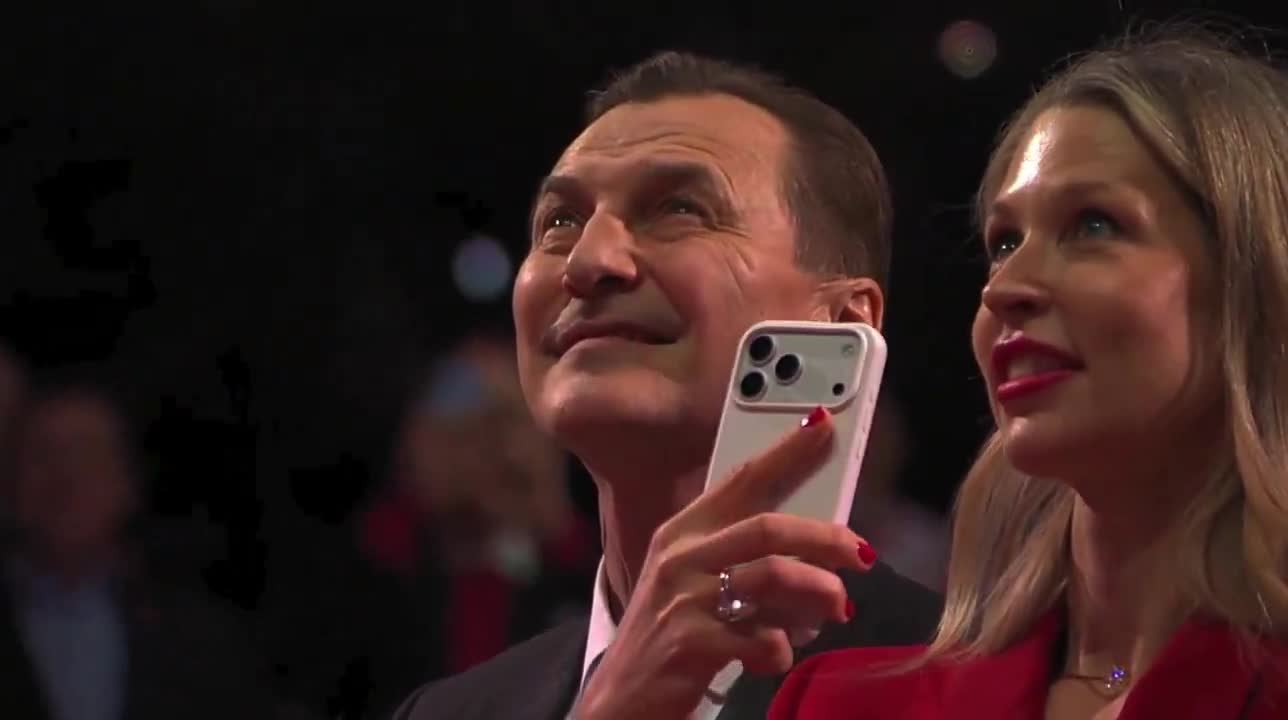 Sergei Fedorov watches as his no. 91 is raised to the rafters