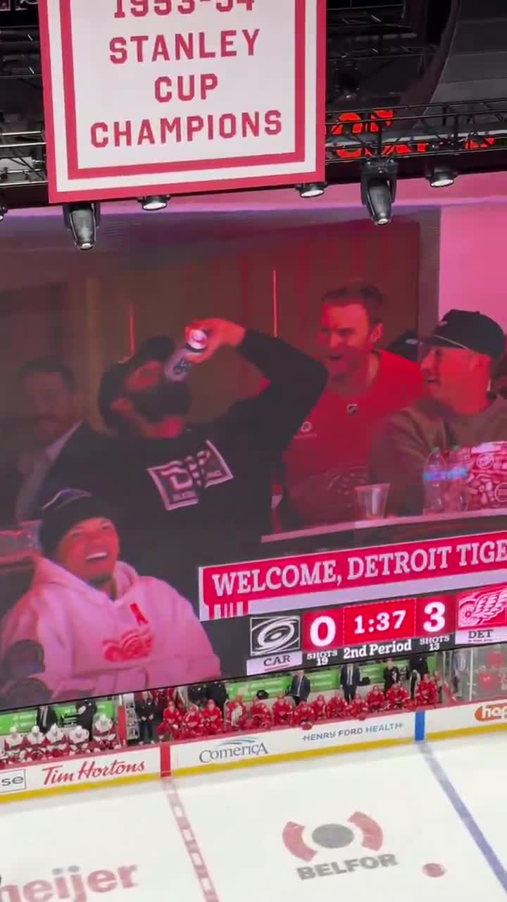 The Tigers are at the Red Wings game and...
