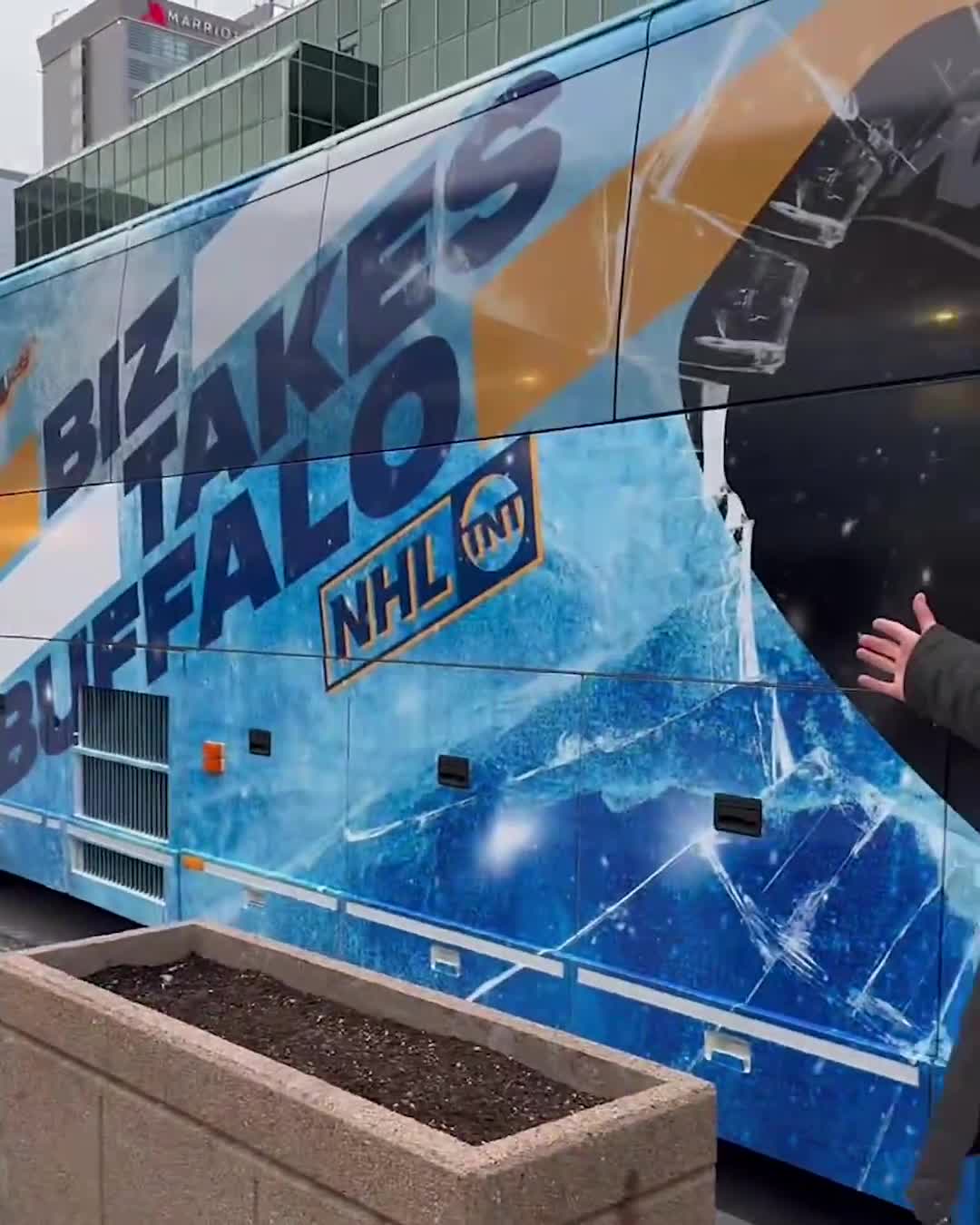 BizNasty’s eye-catching bus at tonight’s game