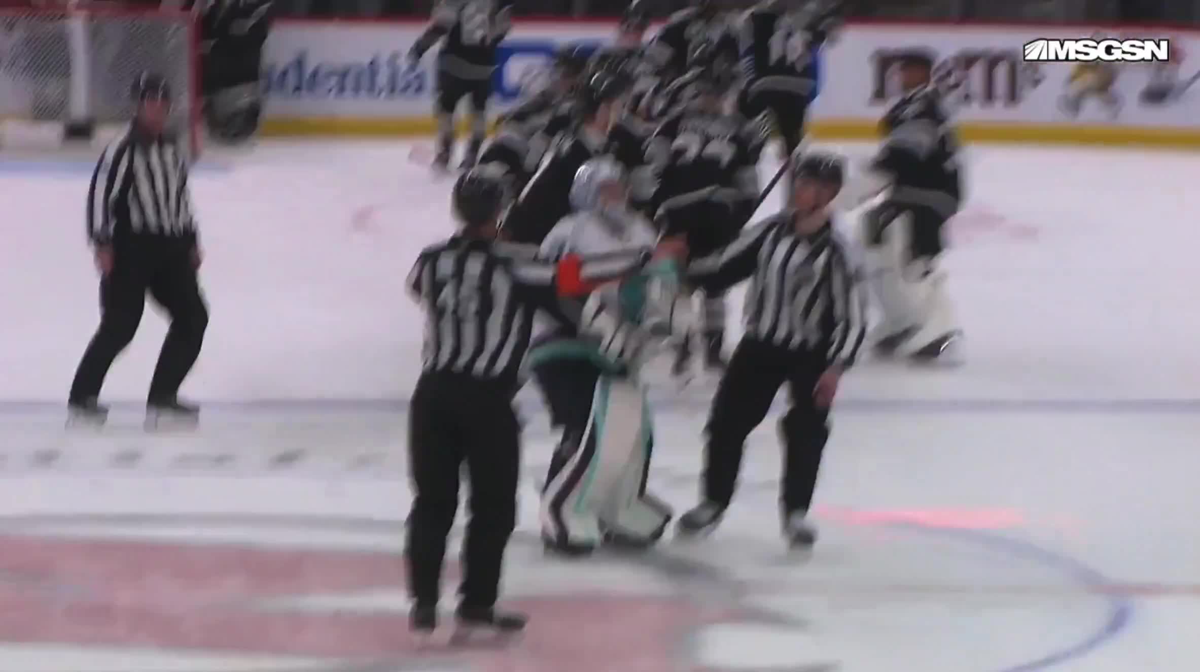 Philipp Grubauer SHOVED Dougie Hamilton ...