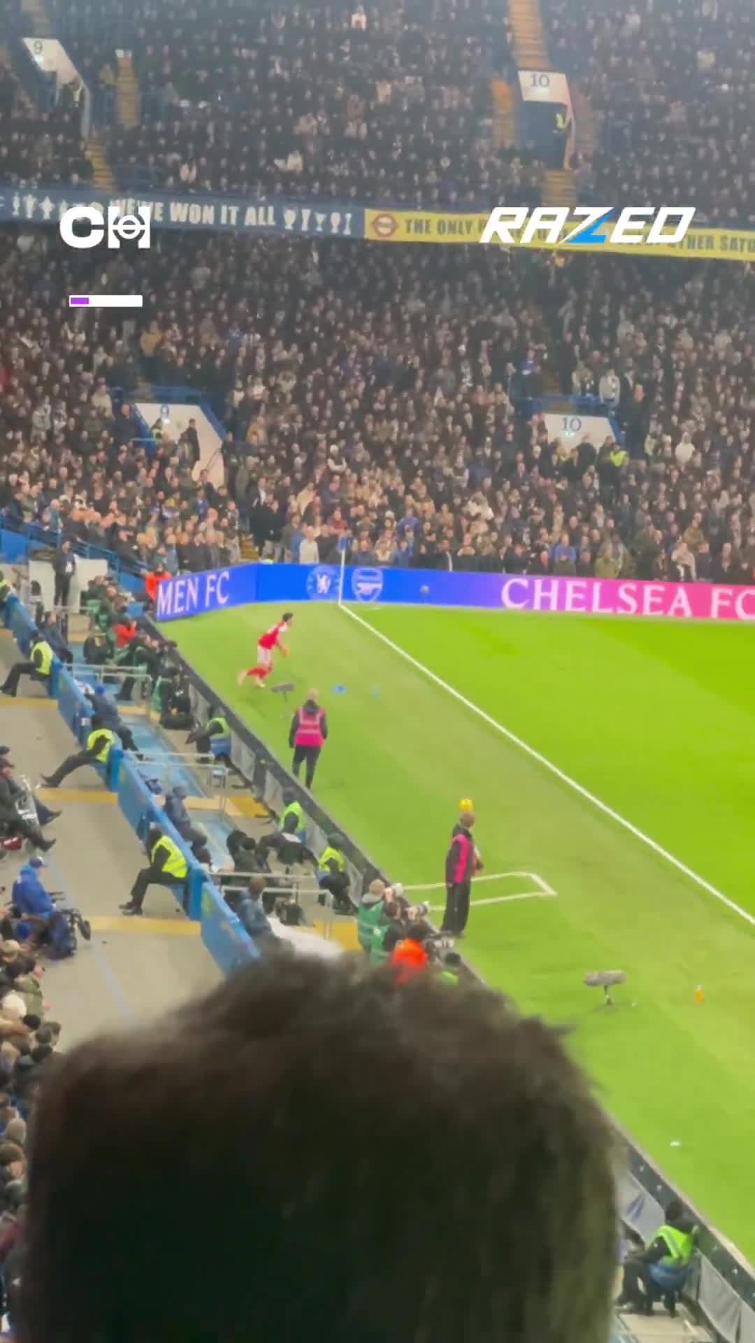 William Saliba almost curls it top bins and SHOCKS everyone at Stamford Bridge between Chelsea and Arsenal