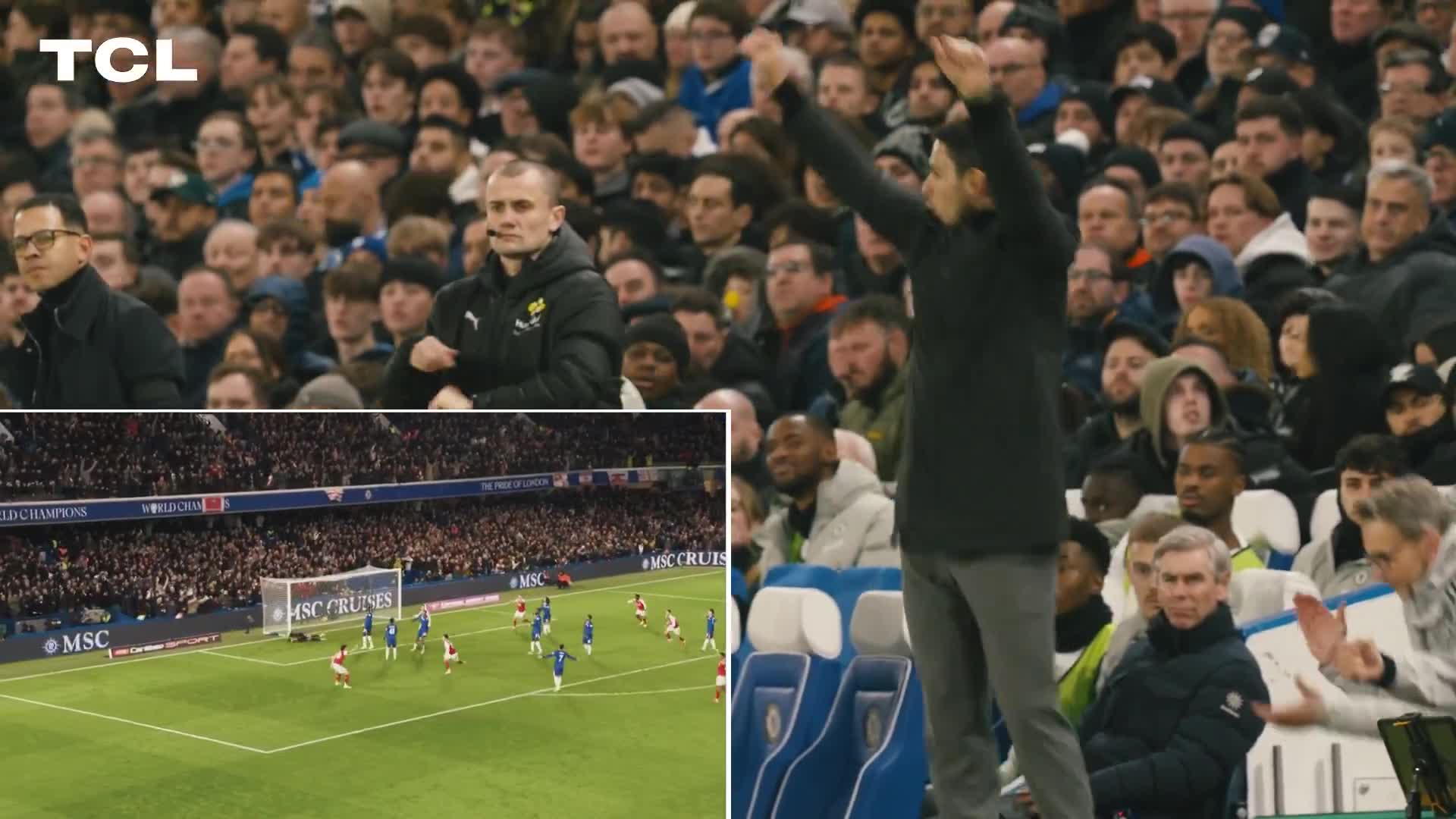 Wait for Mikel Arteta's reaction after Z...