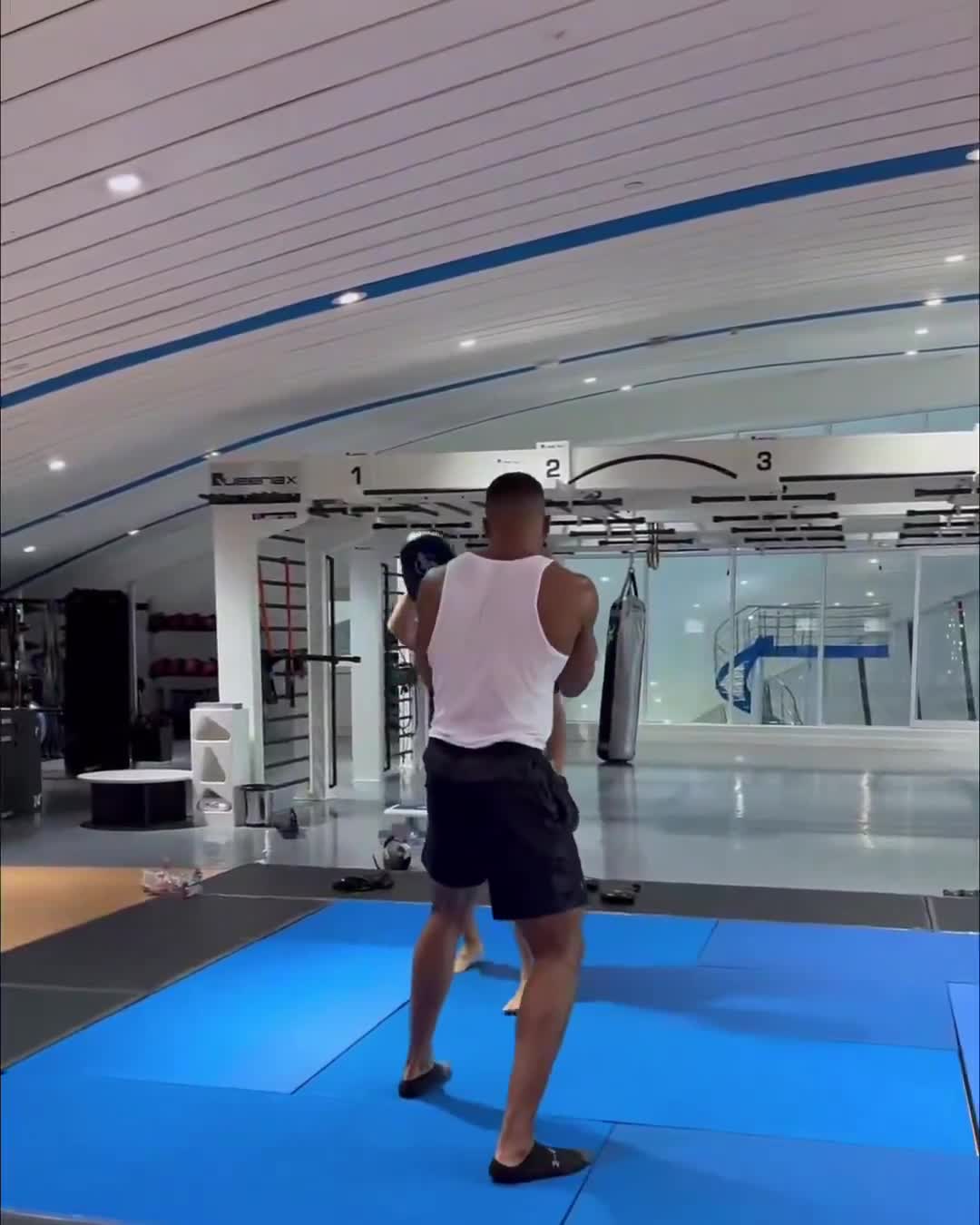 Anthony Joshua shared some training foot...
