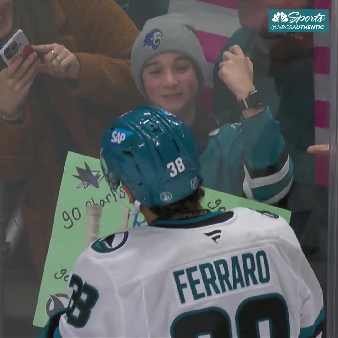 Mario Ferraro gave this fan a puck after...