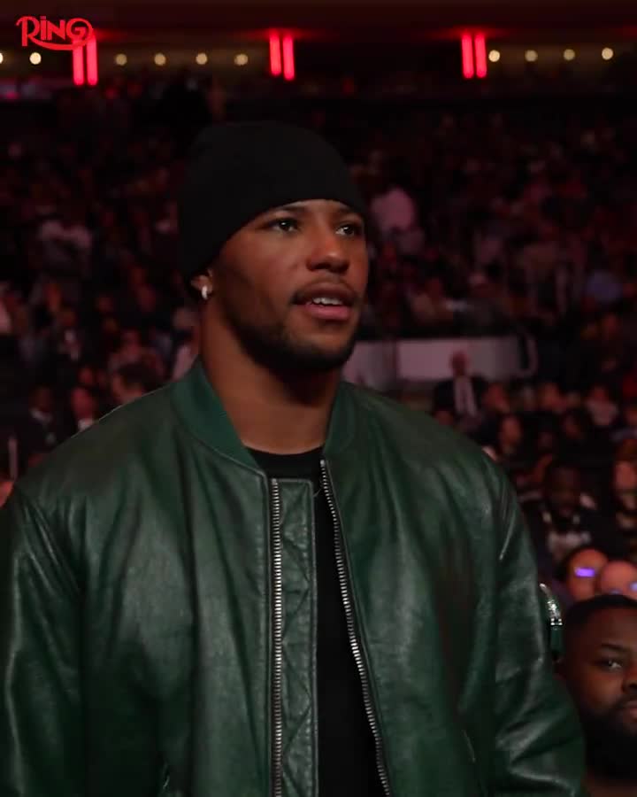 Saquon Barkley and Karl-Anthony Towns were HYPED watching Shakur Stevenson's masterclass