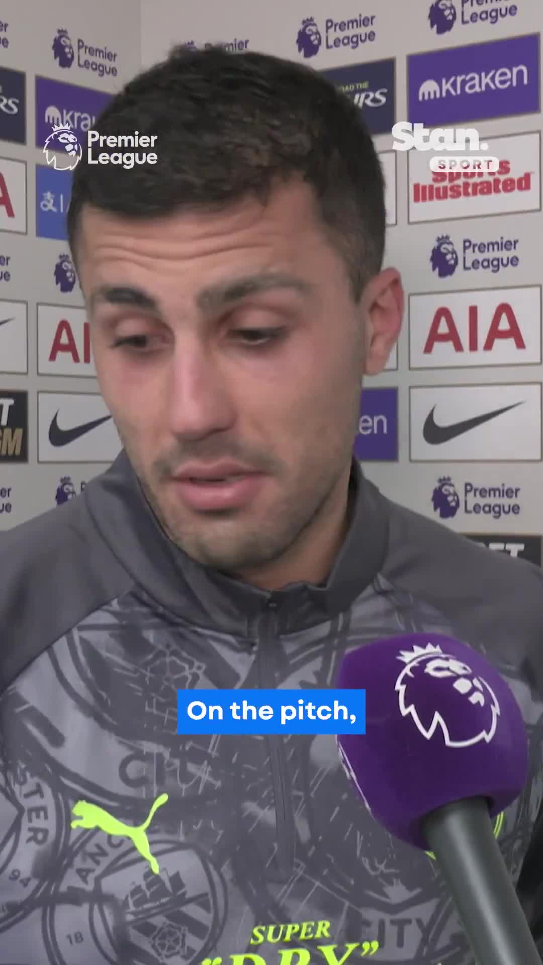 Rodri with a passionate rant about referees and VAR after the match vs Tottenham.