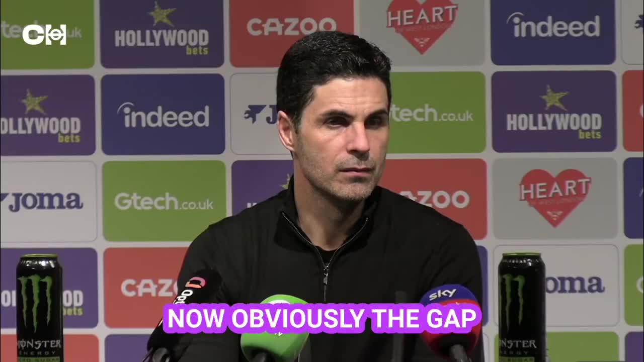 Arteta on being 9 points clear down to 4...