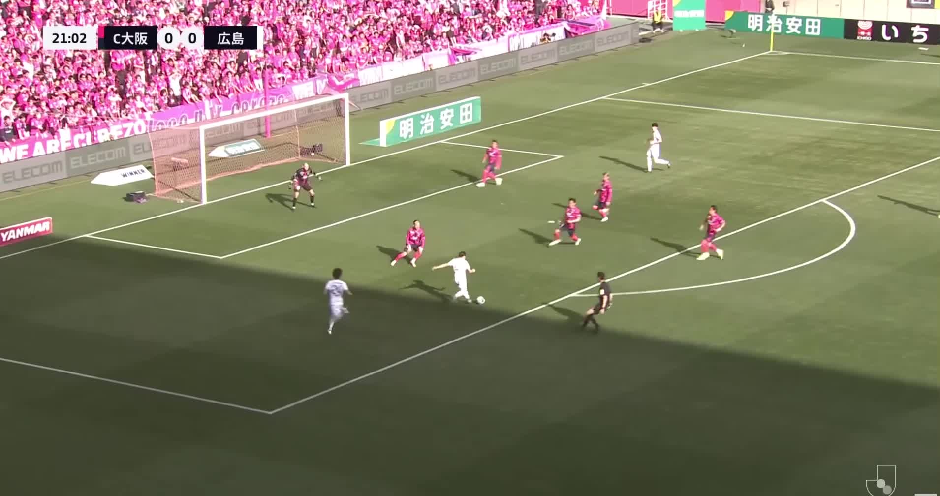 Diving heel flick goal line clearance