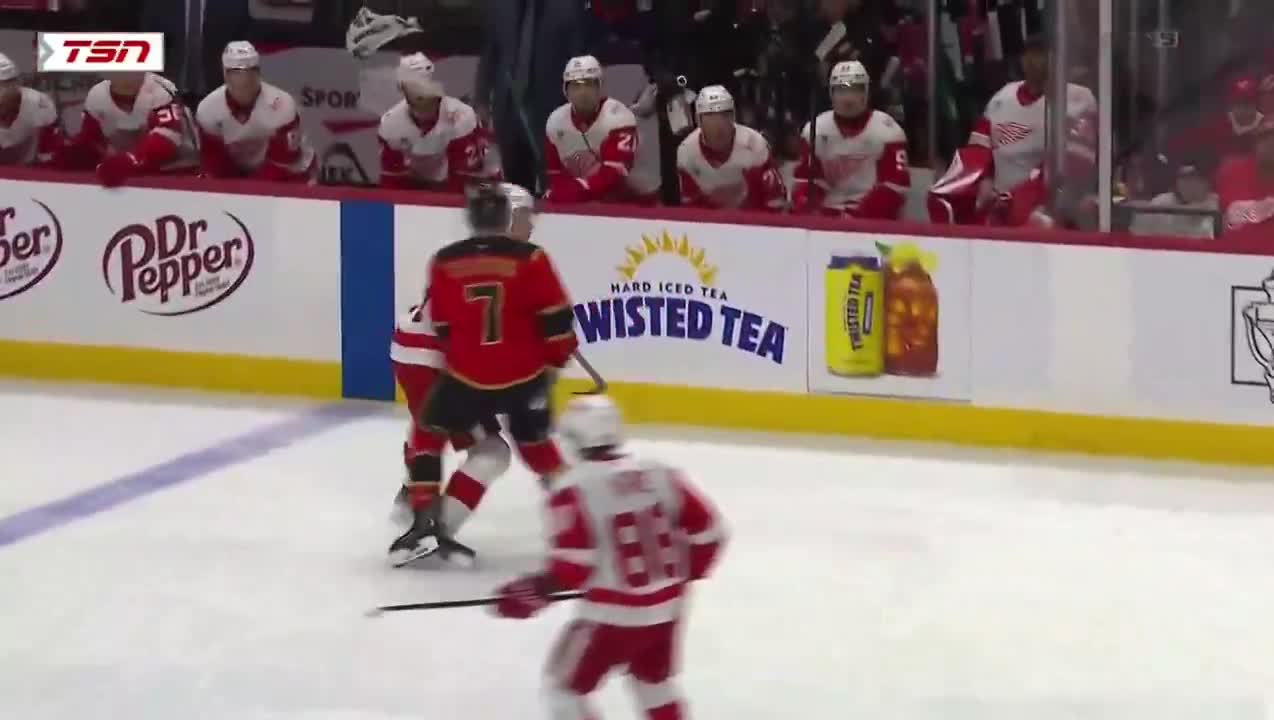 Simon Edvinsson steps into Brady Tkachuk...